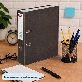 Папка-регистратор Attache ПБП1 75 мм чёрная бумага с защитным уголком