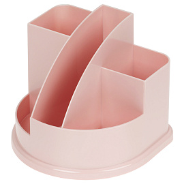Настольная подставка СТАММ "Авангард", пластиковая, розовая фото Настольная подставка СТАММ "Авангард", пластиковая, розовая