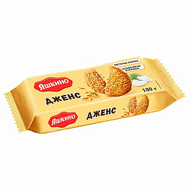 Печенье сдобное Яшкино Дженс с овсяными хлопьями и кокосовой стружкой 180 г