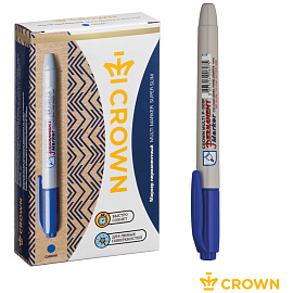 Маркер перманентный Crown "Multi Marker Super Slim" синий, пулевидный, 1мм фото Маркер перманентный Crown "Multi Marker Super Slim" синий, пулевидный, 1мм