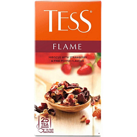Чай ягодный фруктовый Tess Flame 25 пакетиков (земляника, розовый перец)