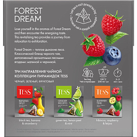 Чай черный Tess Forest Dream 20 пирамидок (малина, черника) фото Чай черный Tess Forest Dream 20 пирамидок (малина, черника)