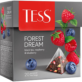 Чай черный Tess Forest Dream 20 пирамидок (малина, черника) фото Чай черный Tess Forest Dream 20 пирамидок (малина, черника)