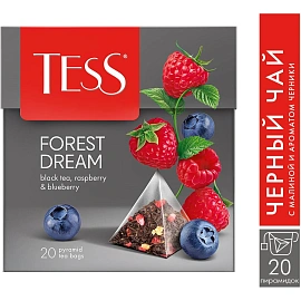 Чай черный Tess Forest Dream 20 пирамидок (малина, черника) фото Чай черный Tess Forest Dream 20 пирамидок (малина, черника)