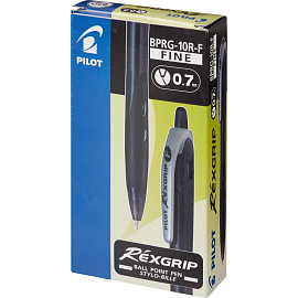 Ручка шариковая автоматическая Pilot BPRG-10R-F Rex Grip черная (толщина линии 0.22 мм)