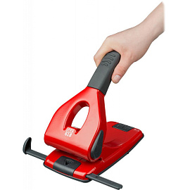 Дырокол Sax 618 до 65 листов красный с линейкой