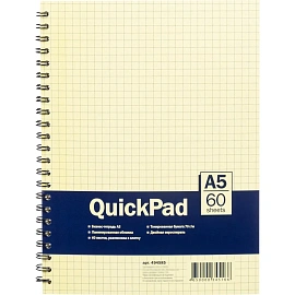 Бизнес-тетрадь Attache Selection А5 60 листов желтая в клетку на спирали (150х215 мм)