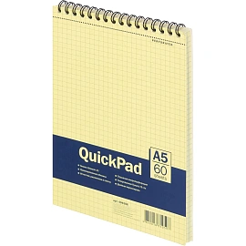 Блокнот Attache Selection А5 60 листов желтый в клетку на спирали (145х207 мм)