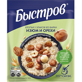 Каша Nestle Быстров овсяная изюм и орехи 17 штук по 40 г