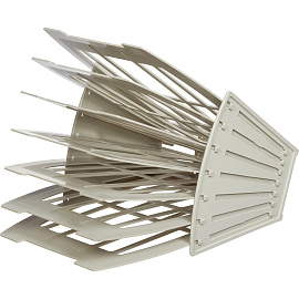 Лоток вертикальный веерный для бумаг 237 мм Attache пластиковый серый 6 отделений