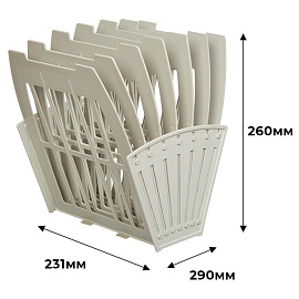 Лоток вертикальный веерный для бумаг 237 мм Attache пластиковый серый 6 отделений