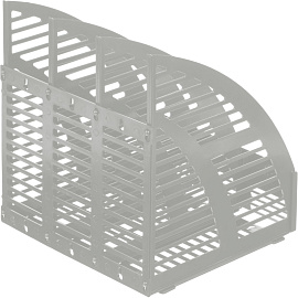 Лоток вертикальный для бумаг 240 мм Attache пластиковый серый скругленный 3 отделения