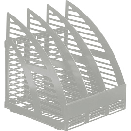 Лоток вертикальный для бумаг 240 мм Attache пластиковый серый скругленный 3 отделения
