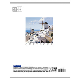 Тетрадь А5, 48 л., BRAUBERG скоба, клетка, обложка картон, КАНИКУЛЫ, 401819