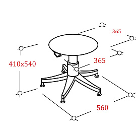 Табурет лабораторный Талли черный (экокожа, пластик)