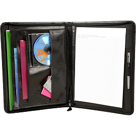 Сумка-папка деловая Алекс Лидер из искусственной кожи черного цвета (123и)