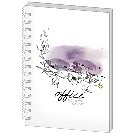 Бизнес-тетрадь Canbe Office Flowers А5 60 листов в клетку на спирали (140х185 мм)