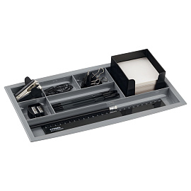 Настольная подставка СТАММ "Field", пластиковая, серая фото Настольная подставка СТАММ "Field", пластиковая, серая