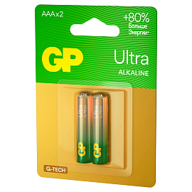 Батарейка GP Ultra G-Tech AAA (LR03) 24AU алкалиновая, BC2 фото Батарейка GP Ultra G-Tech AAA (LR03) 24AU алкалиновая, BC2