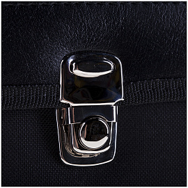 Портфель OfficeSpace "Pelso", ткань, черный, 2 отделения, метал. замок фото Портфель OfficeSpace "Pelso", ткань, черный, 2 отделения, метал. замок