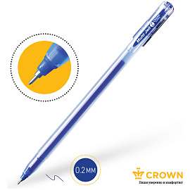 Ручка гелевая CROWN "Multi Jell", СИНЯЯ, узел 0,4 мм, линия письма 0,2 мм, MTJ-500 фото Ручка гелевая CROWN "Multi Jell", СИНЯЯ, узел 0,4 мм, линия письма 0,2 мм, MTJ-500