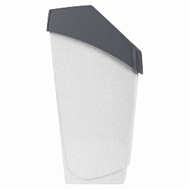 Ведро для мусора с крышкой-вертушкой М-пластика Хапс 15 л пластик серое/чёрное (46x26х25 см)