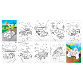 Раскраска А5, 10 стр. ТРИ СОВЫ "Автомобили", горизонтальные