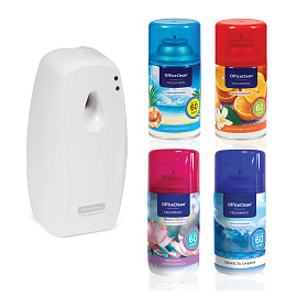 Диспенсер для автоматического освежителя воздуха OfficeClean Professional, ABS-пластик, белый фото Диспенсер для автоматического освежителя воздуха OfficeClean Professional, ABS-пластик, белый