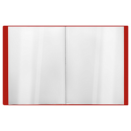 Папка с 40 вкладышами СТАММ "Стандарт" А4, 21мм, 600мкм, пластик, красная фото Папка с 40 вкладышами СТАММ "Стандарт" А4, 21мм, 600мкм, пластик, красная