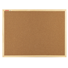 Доска пробковая для объявлений 45х60 см, деревянная рамка, BRAUBERG Wood, 238310