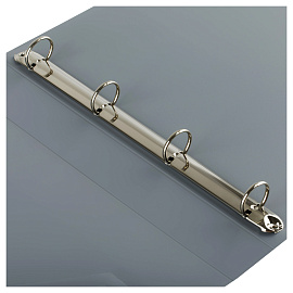 Папка на 4 кольцах СТАММ "Стандарт" А4, 40мм, 700мкм, пластик, серая