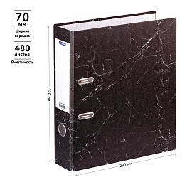 Папка-регистратор OfficeSpace, 70мм, мрамор, черная, бюджет фото Папка-регистратор OfficeSpace, 70мм, мрамор, черная, бюджет