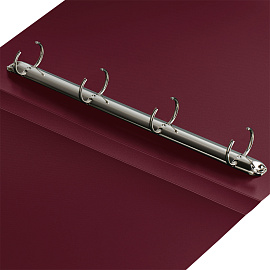 Папка на 4 кольцах СТАММ "Диагональ" А4, 40мм, 700мкм, пластик, гранат