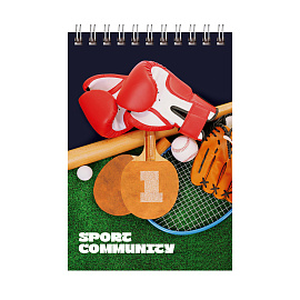 Блокнот А6 40л. на гребне BG "Sport community