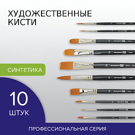 Кисти художественные набор 10 шт., синтетика BRAUBERG ART CLASSIC, 200961 фото Кисти художественные набор 10 шт., синтетика BRAUBERG ART CLASSIC, 200961