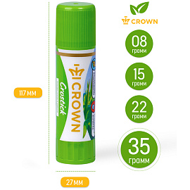 Клей-карандаш Crown "Expert", 35г, ПВП