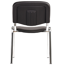 Стул для персонала и посетителей "ИЗО", хромированный каркас, кожзам черный Z-11, К3 фото Стул для персонала и посетителей "ИЗО", хромированный каркас, кожзам черный Z-11, К3