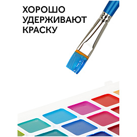 Кисть синтетика Гамма, плоская №12 фото Кисть синтетика Гамма, плоская №12