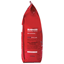 Кофе в зёрнах Bushido Red Katana арабика 100% 1 кг (пакет)