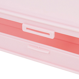 Пенал пластиковый BRAUBERG, пастельный розовый, С НАКЛЕЙКАМИ, 21х9х3 см, 272271