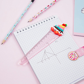 Линейка с топпером 12см MESHU "Cake", пластиковая, европодвес фото Линейка с топпером 12см MESHU "Cake", пластиковая, европодвес