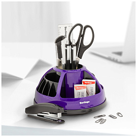 Настольный органайзер Berlingo "BR", 9 предметов, вращающийся, черный/фиолетовый