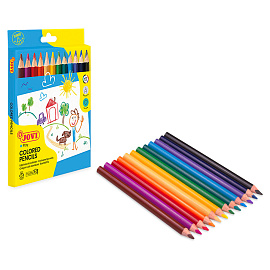 Карандаши цветные JOVI "Maxi", 12цв., трехгран., утолщенные, заточен., картон, европодвес фото Карандаши цветные JOVI "Maxi", 12цв., трехгран., утолщенные, заточен., картон, европодвес