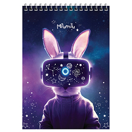 Блокнот А5 60л. на гребне MESHU "Miumiu", пластиковая обложка