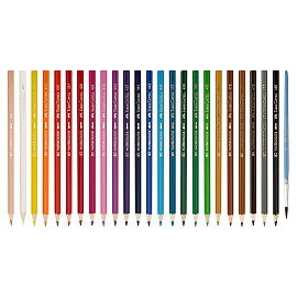 Карандаши цветные акварельные Faber-Castell шестигранные 24 цвета с кистью фото Карандаши цветные акварельные Faber-Castell шестигранные 24 цвета с кистью