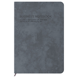 Ежедневник недатированный, А5, 136л., мягкий переплет, кожзам, BG "Business. Grey", серый