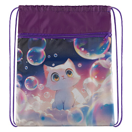 Мешок для обуви 1 отделение ArtSpace "Anime kittens", 340*420мм, карман