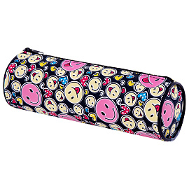 Пенал-тубус ПИФАГОР, мягкий, "SMILE", 20х7 см, 229268