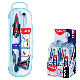 Готовальня Maped Stop System серебристая (3 предмета в наборе, 196100)