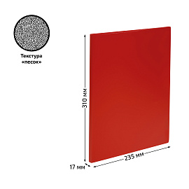 Папка с 30 вкладышами СТАММ А4, 17мм, 500мкм, пластик, красная фото Папка с 30 вкладышами СТАММ А4, 17мм, 500мкм, пластик, красная